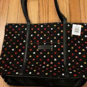 Vera Bradley Small Trimmed Vera with faux leather trim. Matching wallet.